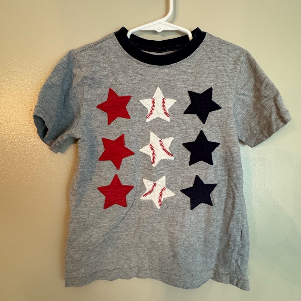 Gymboree Patriotic Star Baseball Tee 4th of July Summer 5T
